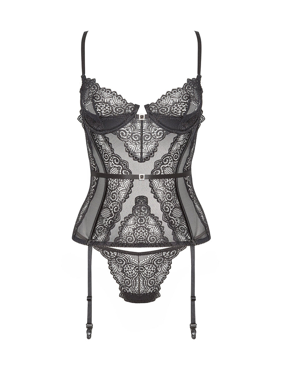 Ravenna Lace Corset with Tulle and Thong
