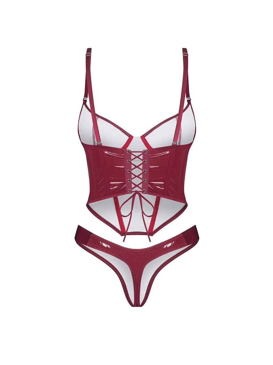 Redya Corset with Black Lacing & Thong