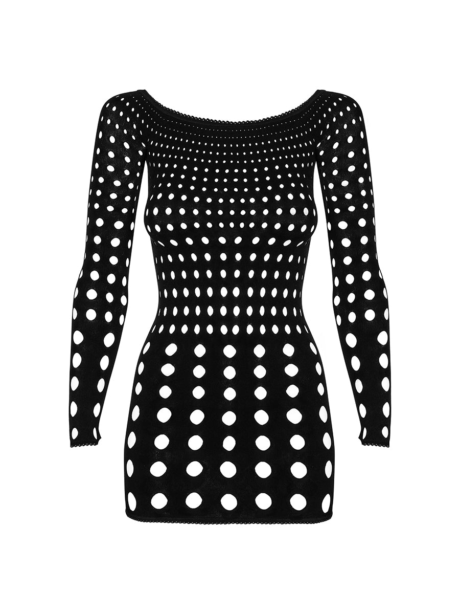 Rocker Black Dress with Long Sleeves