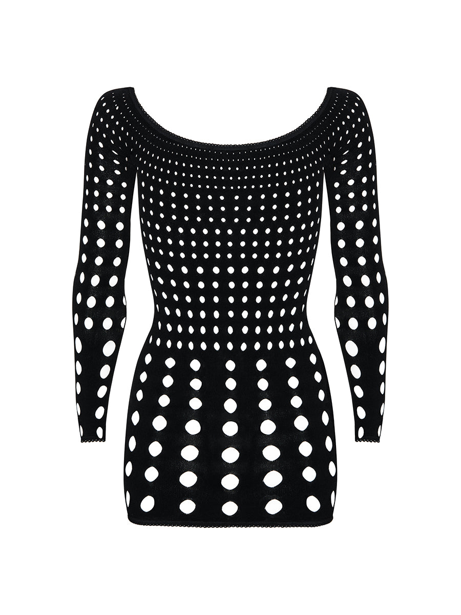 Rocker Black Dress with Long Sleeves