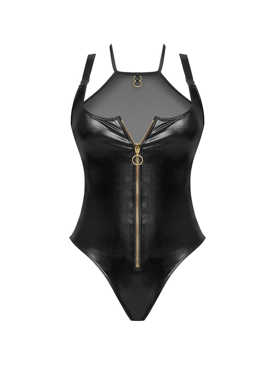 Roxana Latex Bodysuit with Tulle