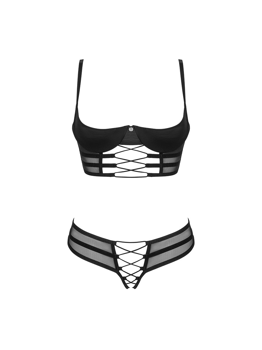 Roxelia Lingerie Set: Open Bra & Crotchless Thong