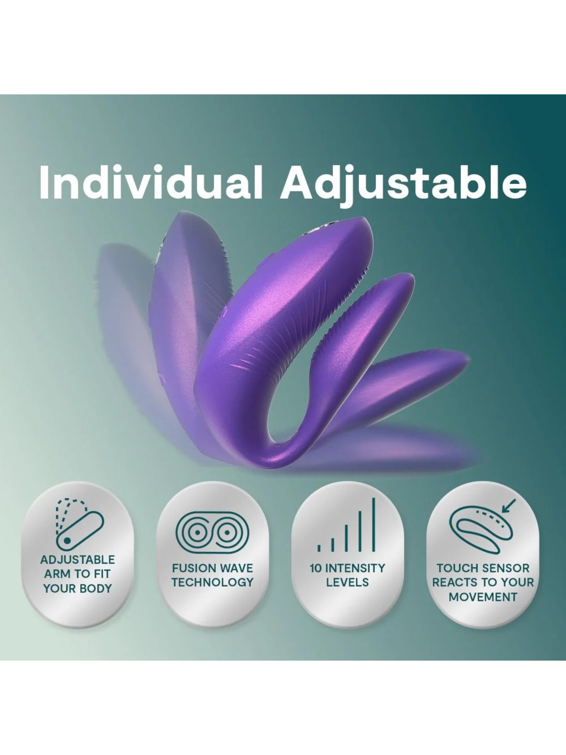 We-Vibe Chorus Pro immersive couples vibrator featuring a sensory squeeze remote and Fusion Wave Technology.