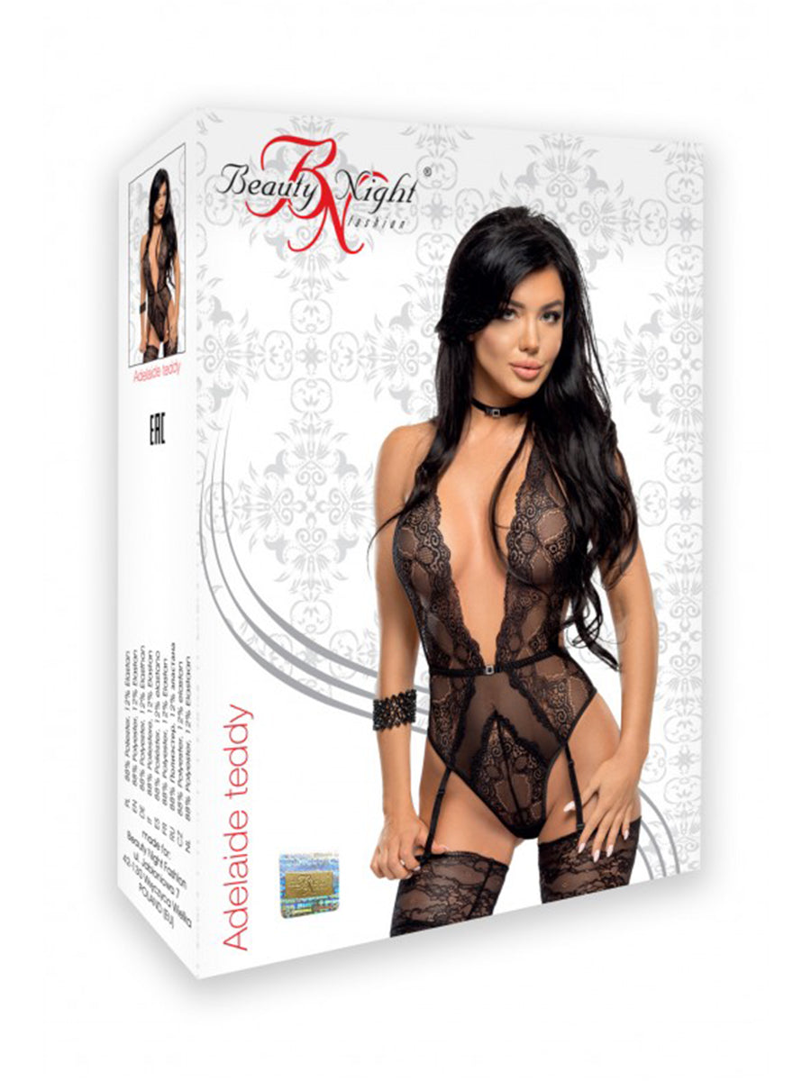 Adelaide Sensual Lace Bodysuit - Black