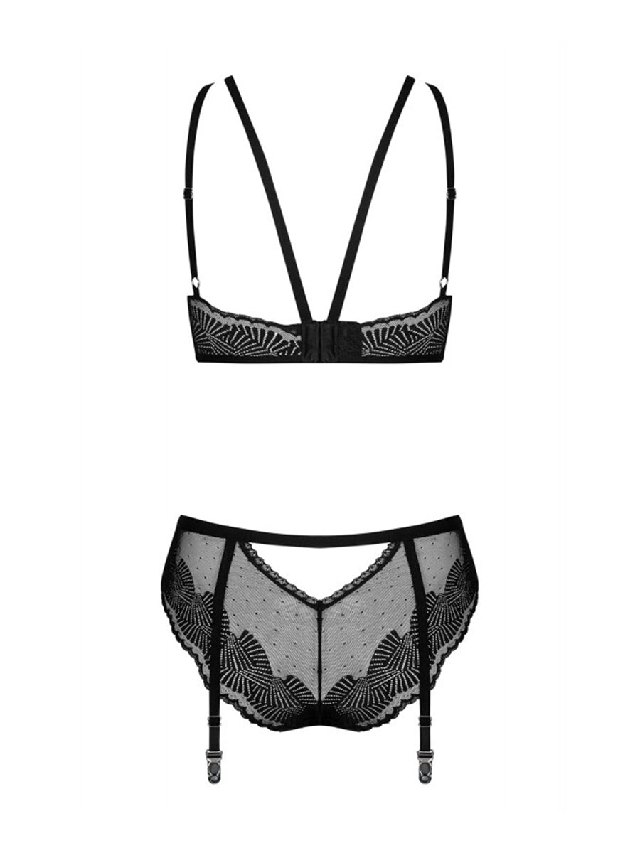 Allastia 2 Pc Lingerie Set - Black