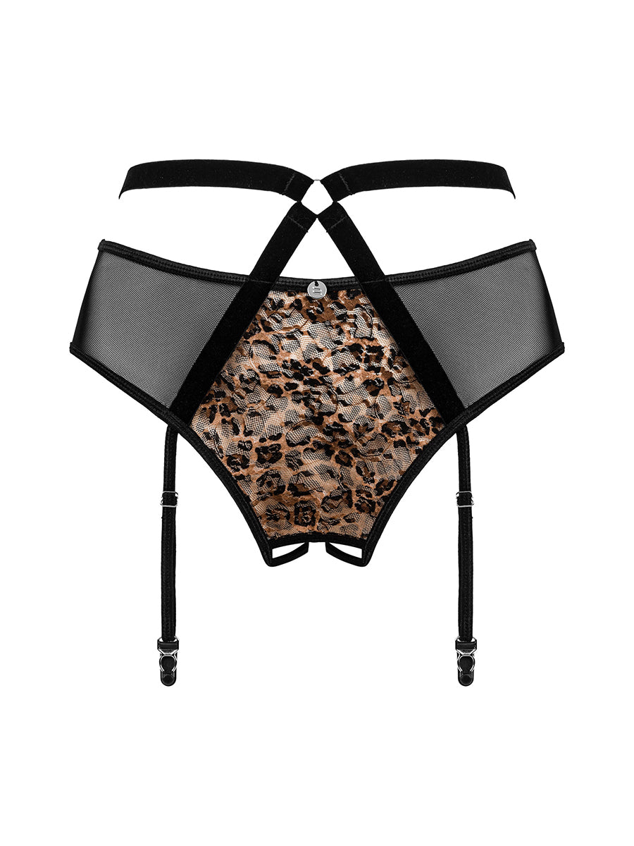 Allunes Open Garter Belt - Black