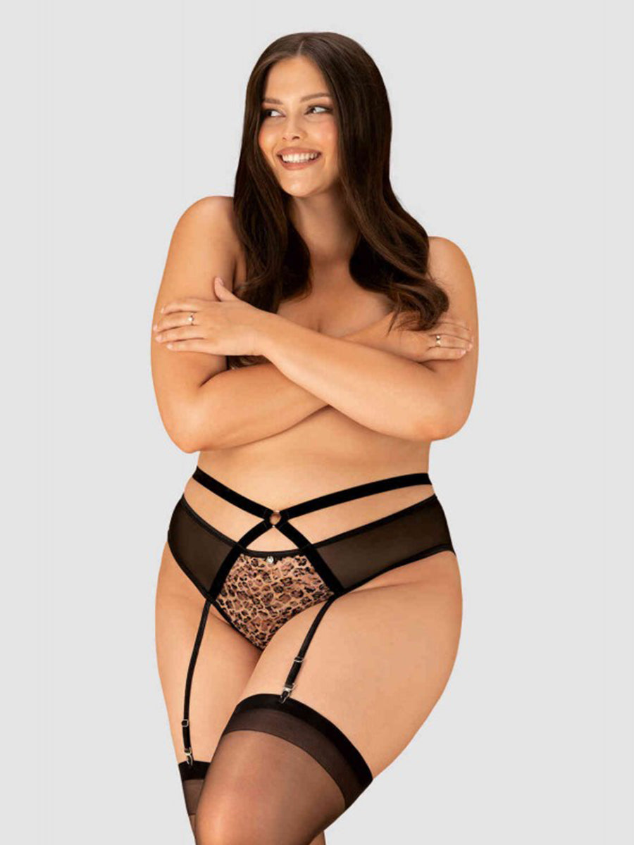 Allunes Open Garter Belt - Black