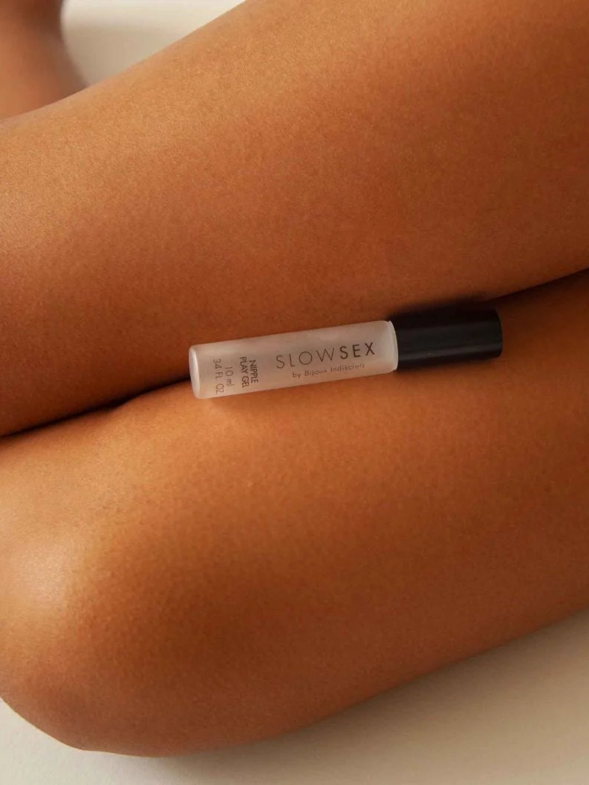 Bijoux Indiscrets cooling nipple play gel featuring a metallic roll-on applicator and the patented Frescolat molecule.