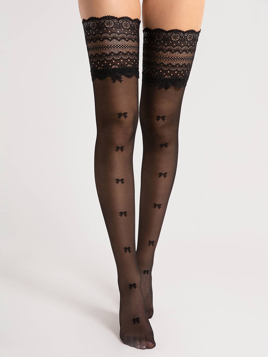 Coquette Patterned Hold-ups 15 Den