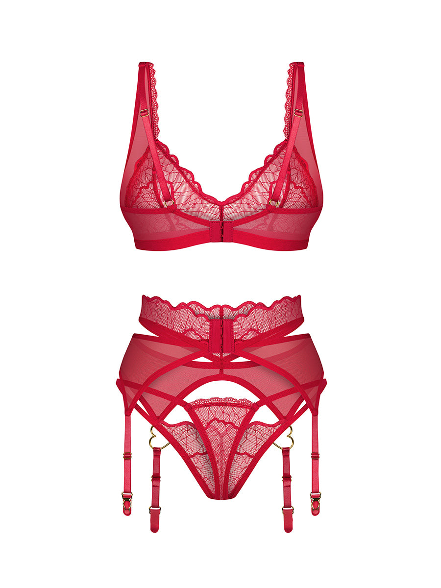 Cupide Desir Lingerie Set - Red
