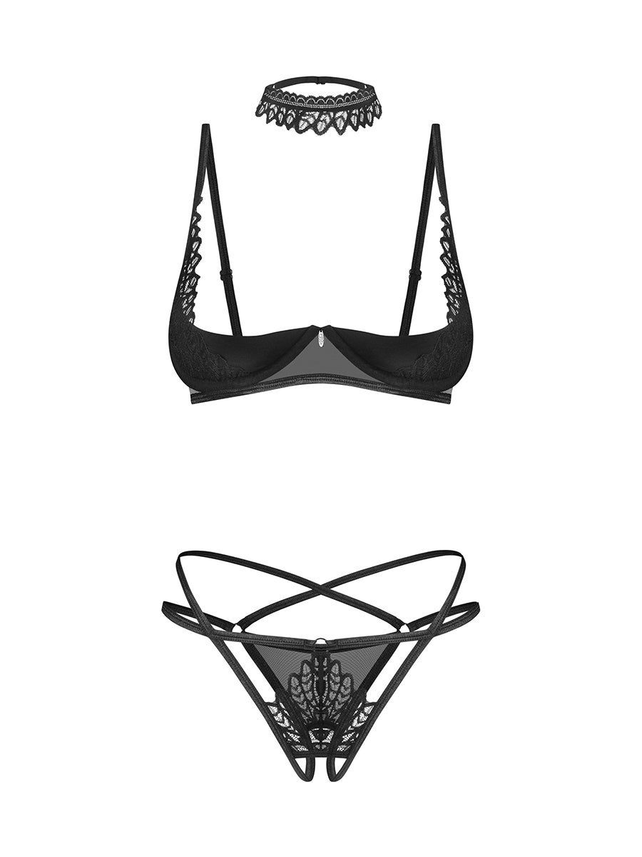 Donarella Open Lingerie Set - Black