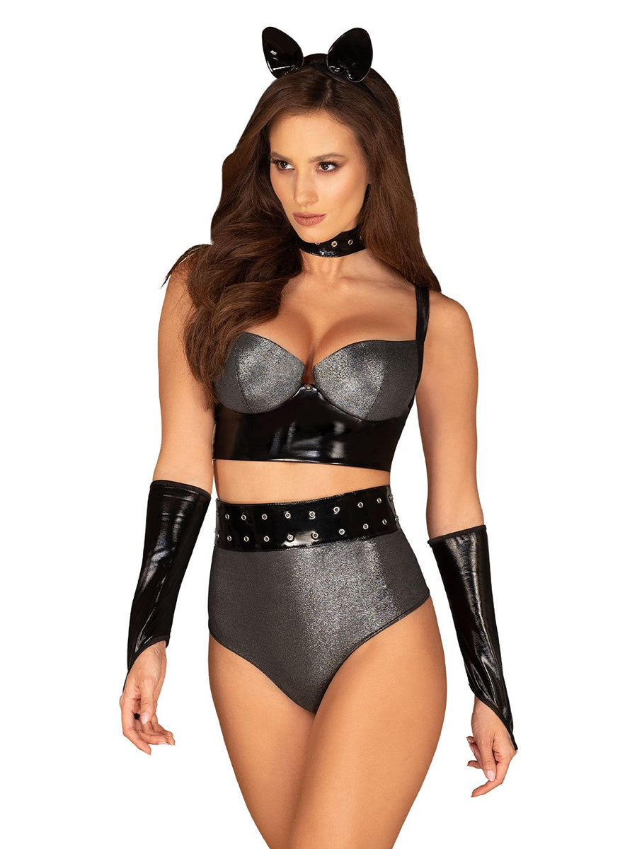 Silveria 6 Pcs Set Costume - Silver and Black