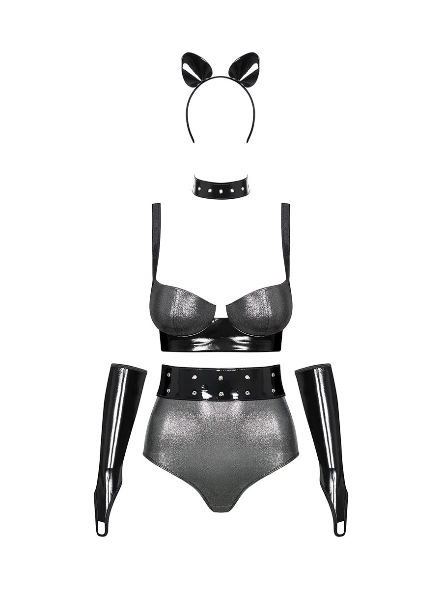 Silveria 6 Pcs Set Costume - Silver and Black