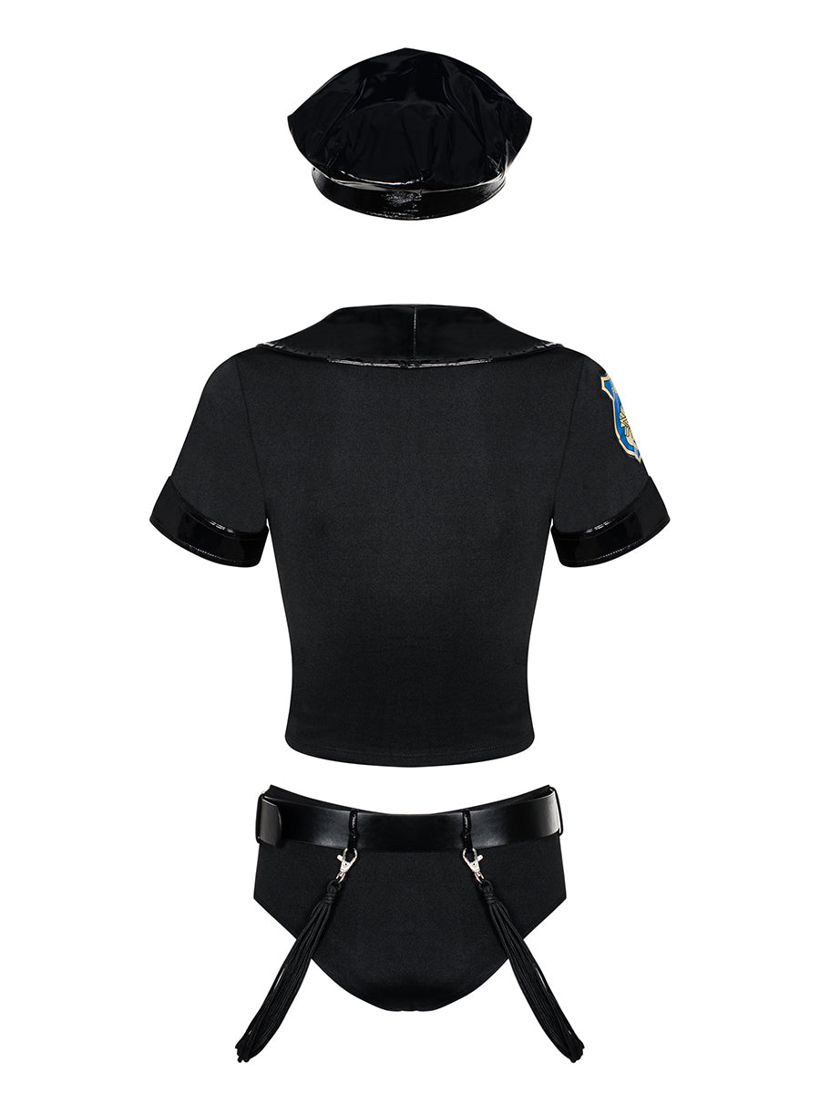 Policewoman 6 Pieces Costume - Black