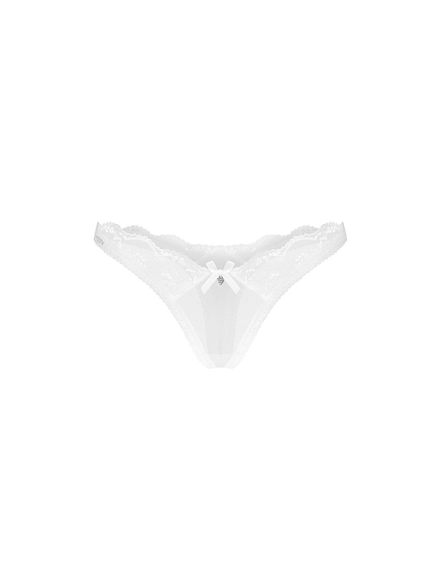 Obsessive Weddya white bridal lace lingerie set with interchangeable thongs_06