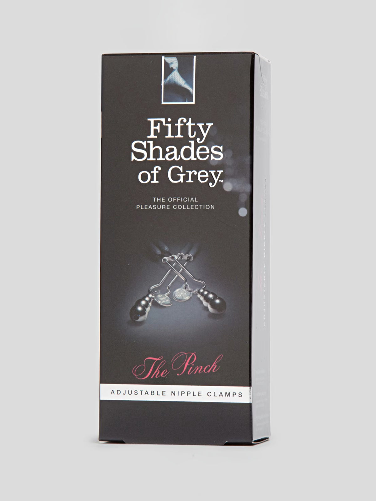 Fifty Shades of Grey The Pinch adjustable nipple clamps featuring calibrated screws and broad rubber tips for tailored tension.