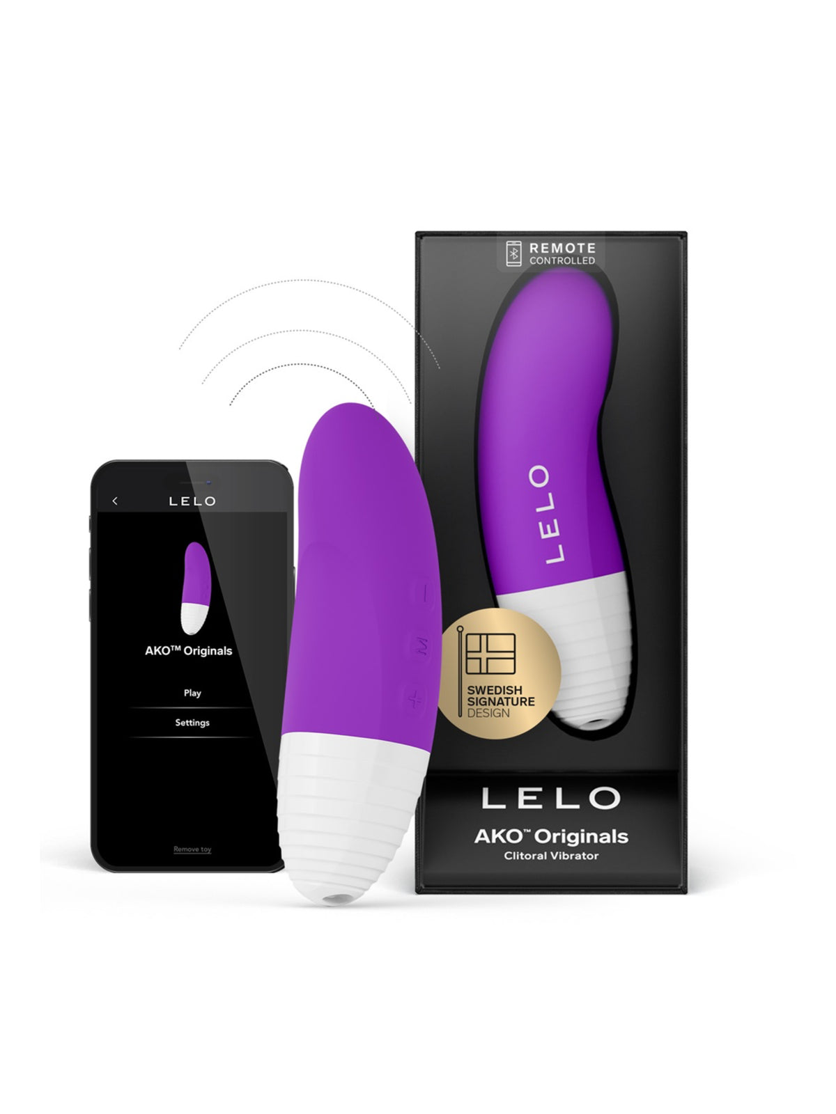 LELO AKO Originals compact clitoral massager featuring whisper-quiet vibrations and elegant design.