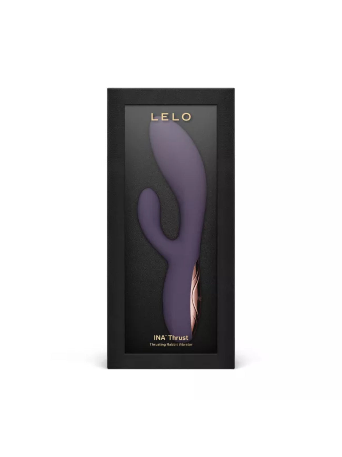 LELO Ina Thrust premium rabbit vibrator featuring DynamicThrust technology and a vibrating clitoral arm.