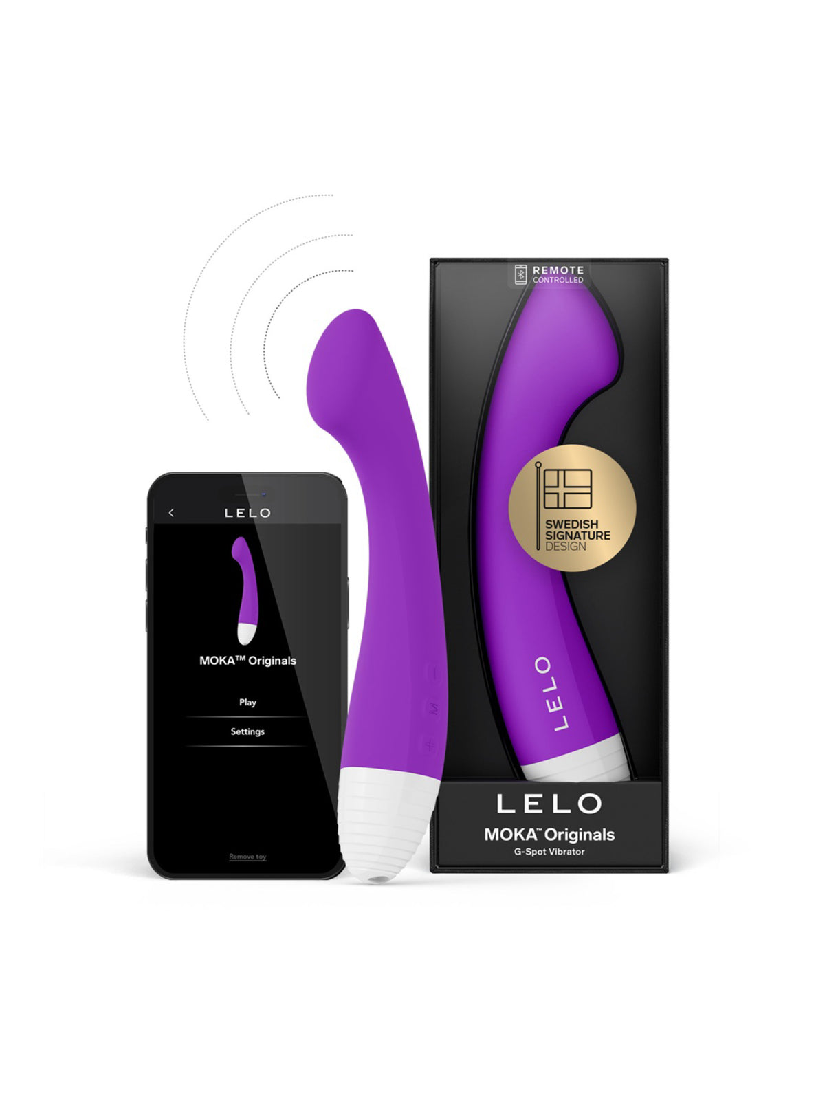 LELO MOKA Originals sleek G-spot vibrator featuring a flattened tip for targeted massage.