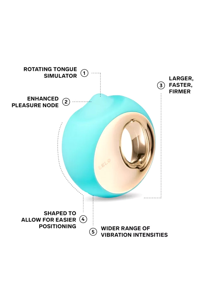 LELO ORA 3 ergonomic sensory stimulator featuring Prexom rotating technology.