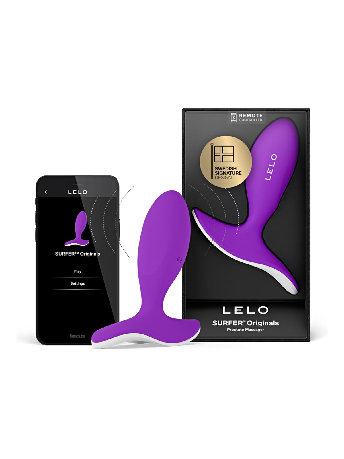 LELO SURFER Originals sleek prostate massager and anal plug coated in extra soft premium silicone.