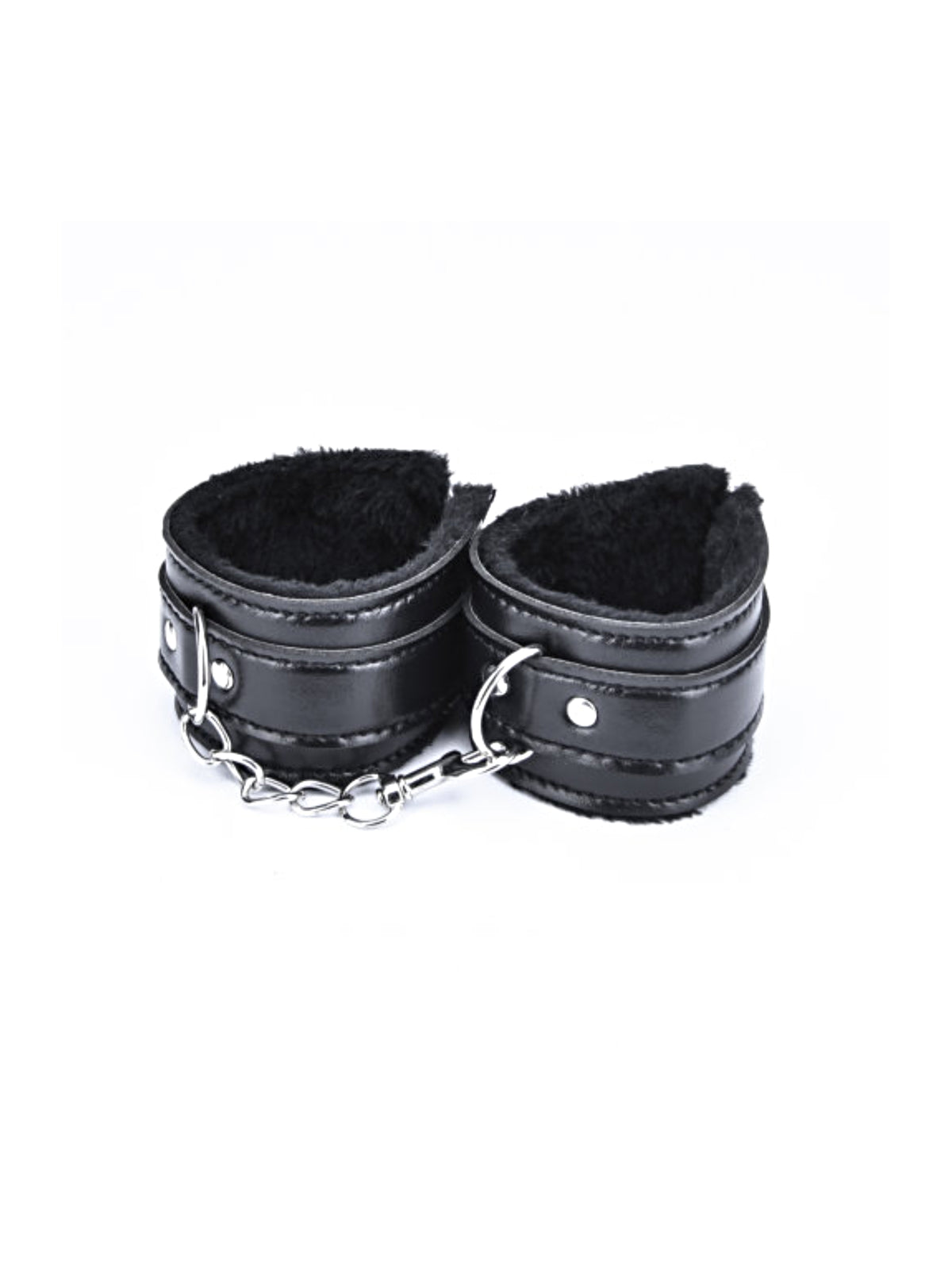 Loving Joy 8-piece black sensory restraint kit featuring sleek PVC cuffs, blindfold, and structural accessories.
