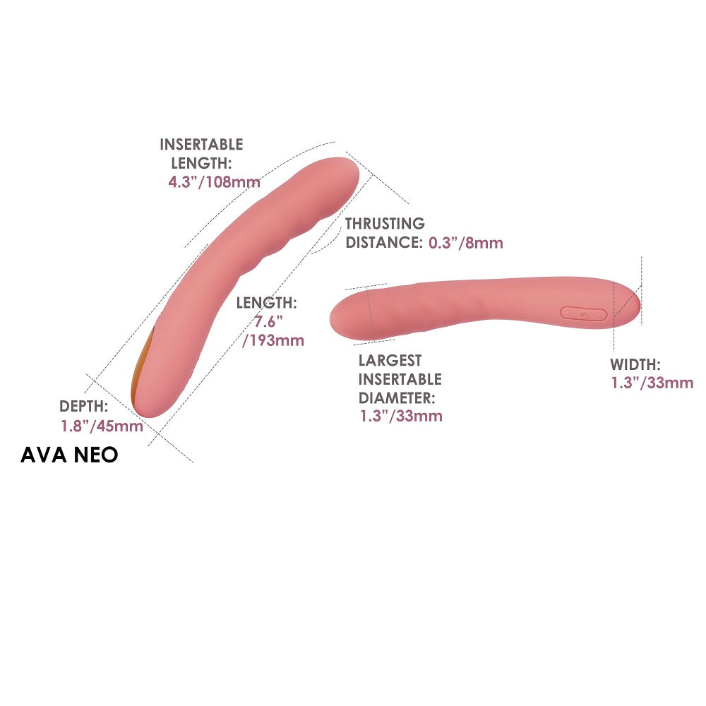 Ava Neo Interactive Thrusting Vibrator Peach Pink