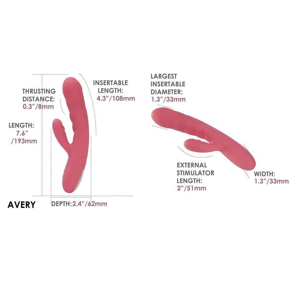 Avery Thrusting Vibrator with Clitoral Stimulator