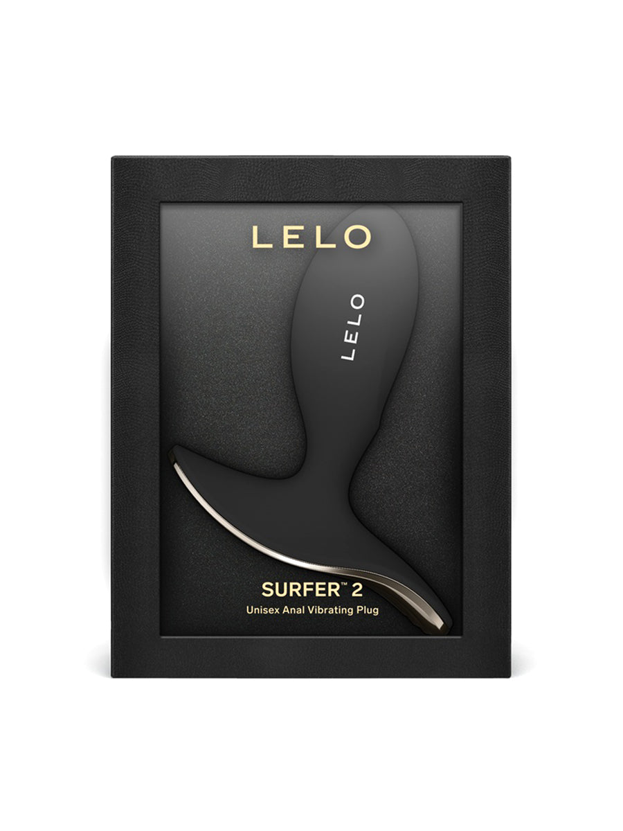 LELO Surfer 2 black silicone unisex vibrating anal plug toy_03