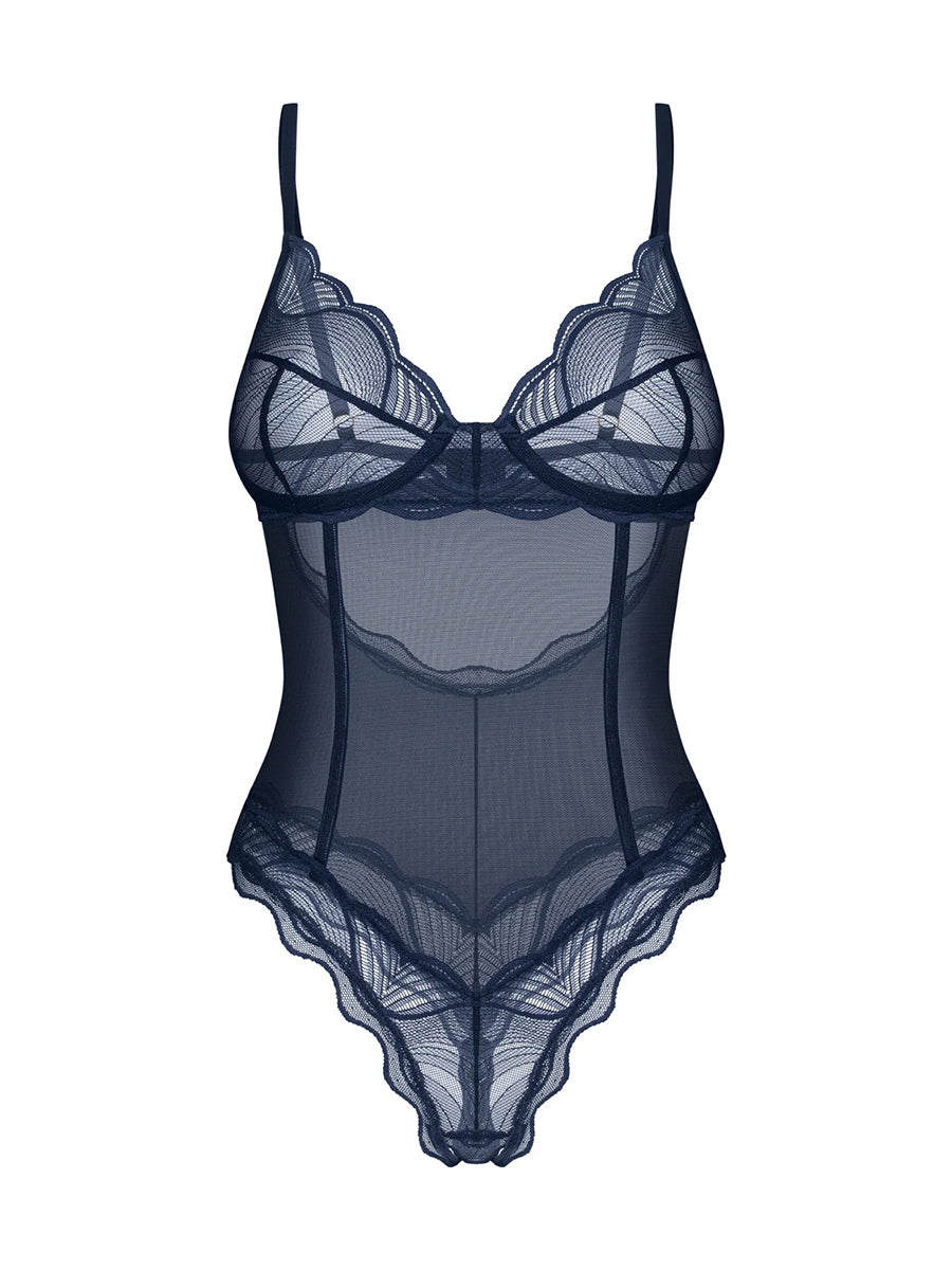 Nightly Blue Crotchless Teddy