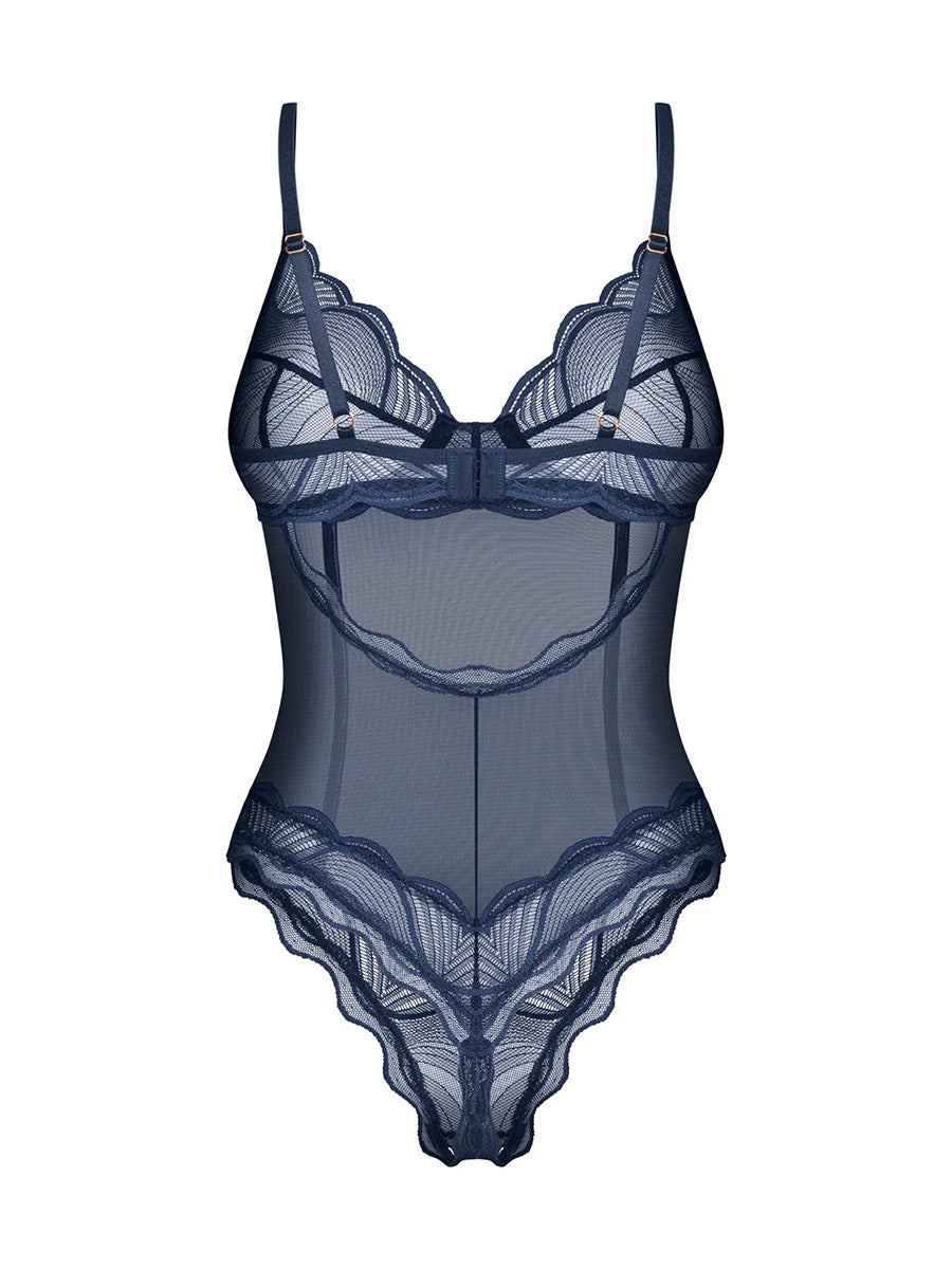 Nightly Blue Crotchless Teddy