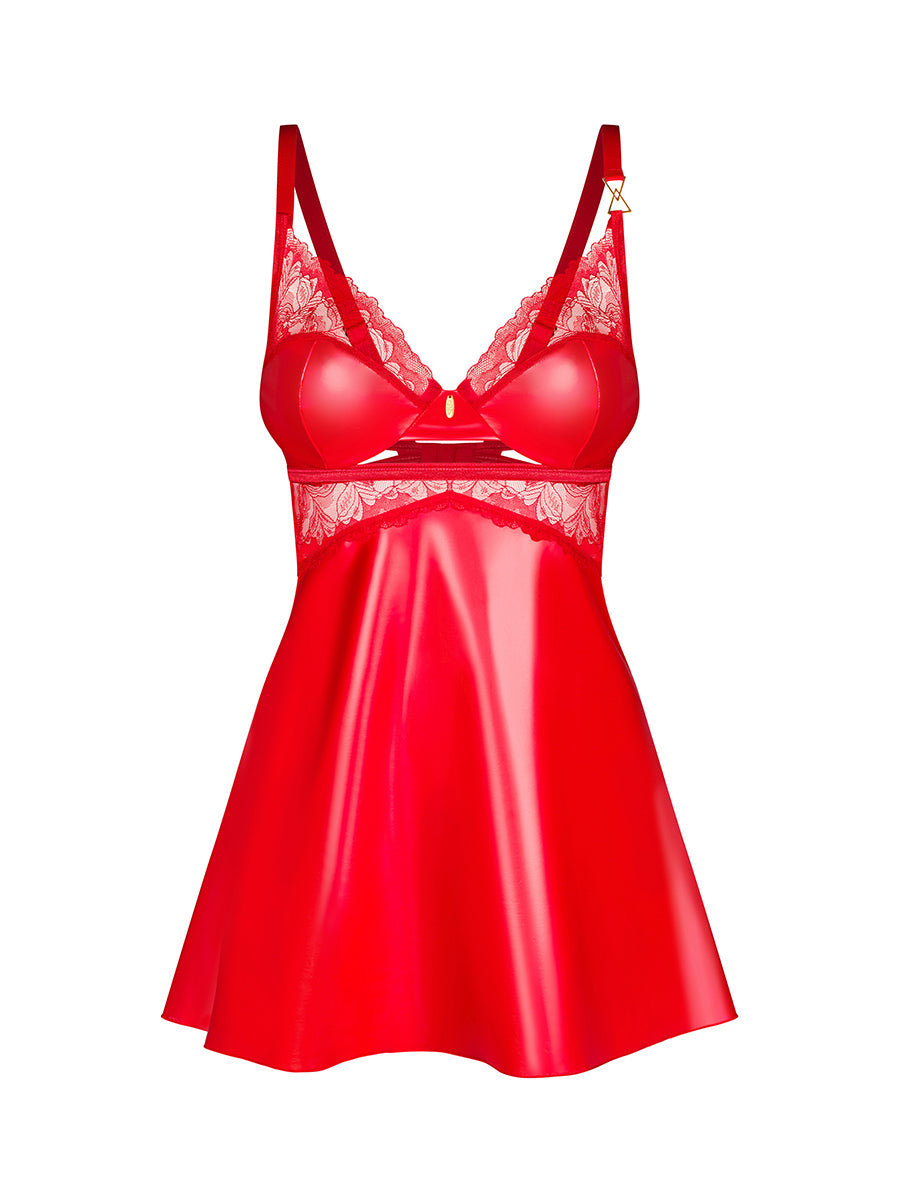 Aliosa Chemise and Thong - Red