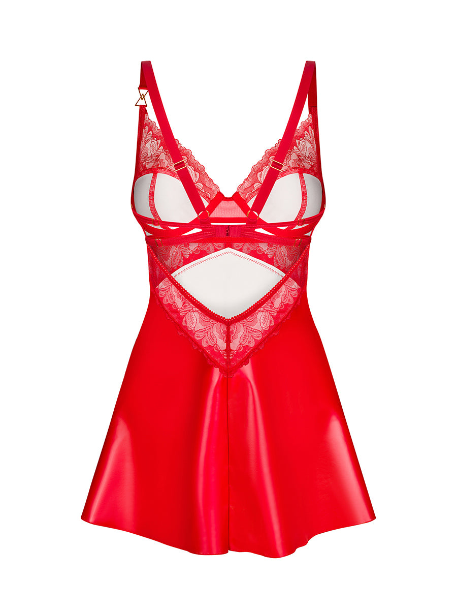 Aliosa Chemise and Thong - Red