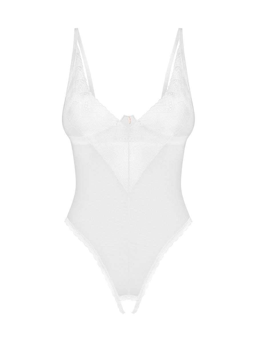 Alissium Crotchless Teddy - White