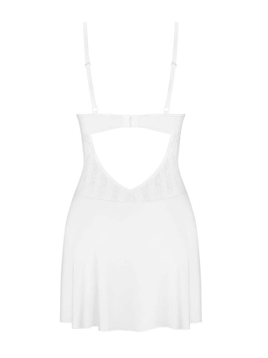 Alissium Sensual Chemise & Thong - White