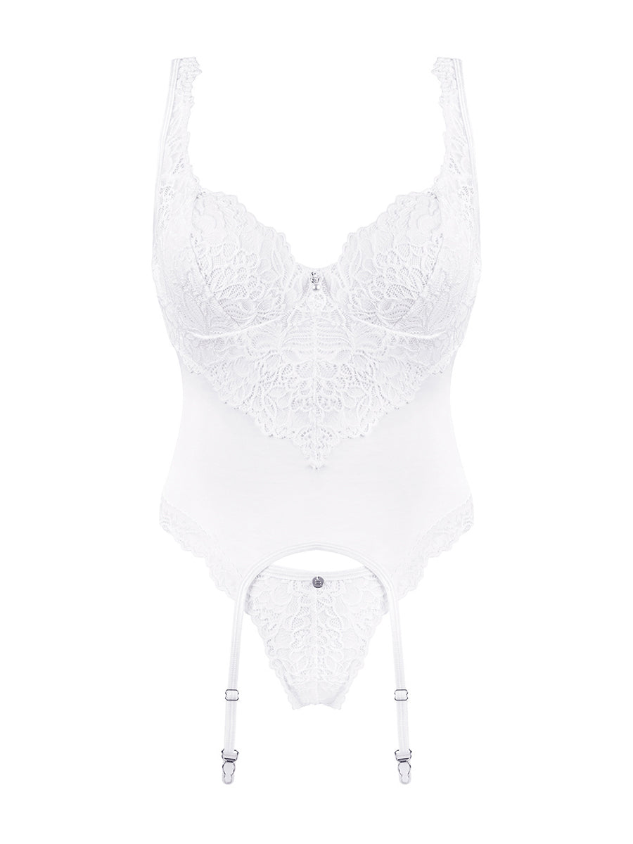Amor Blanco Underwire Corset & Thong - White