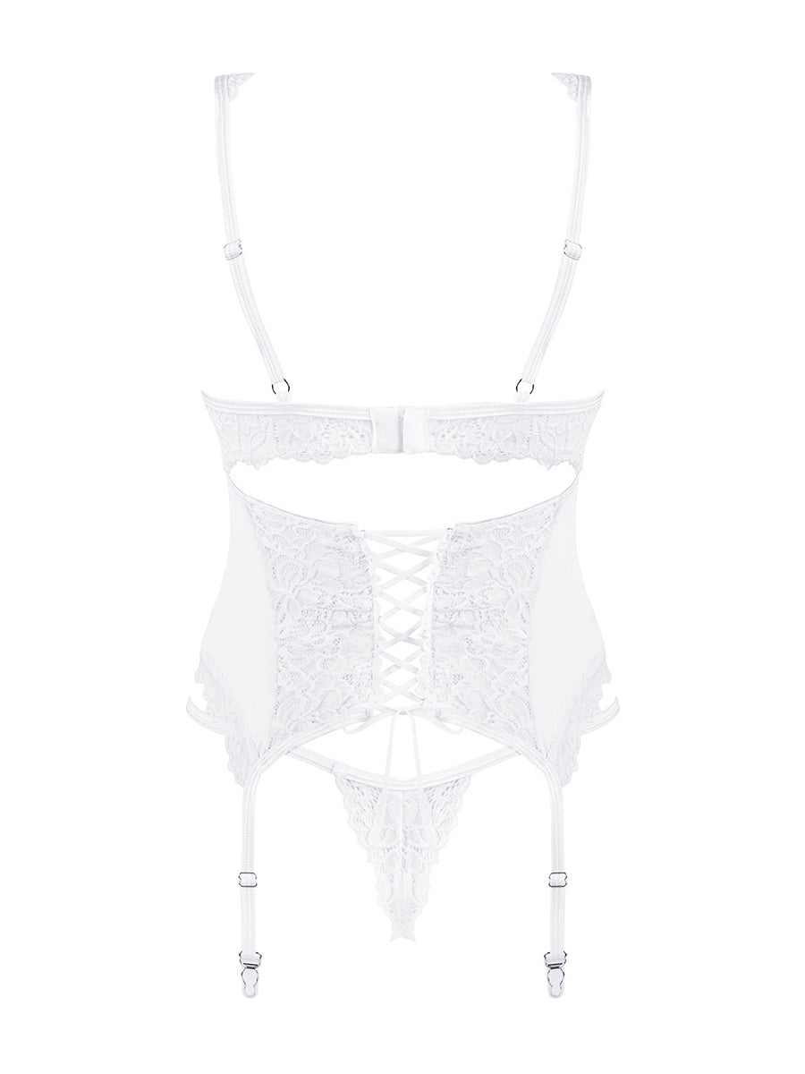 Amor Blanco Underwire Corset & Thong - White