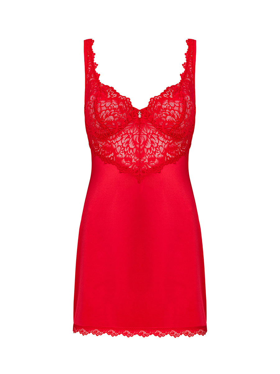 Amor Cherris Chemise and Thong - Red