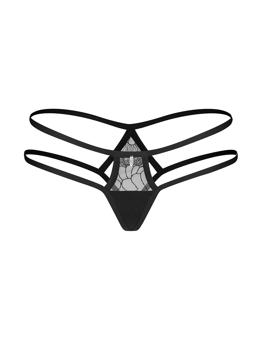 Arrowel Black Panties with Geometric Cut-Out