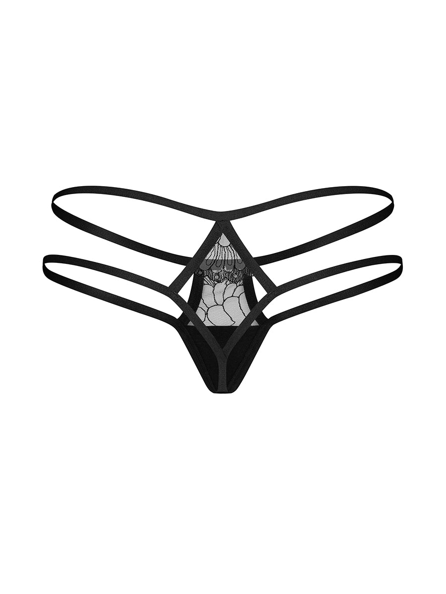Arrowel Black Panties with Geometric Cut-Out