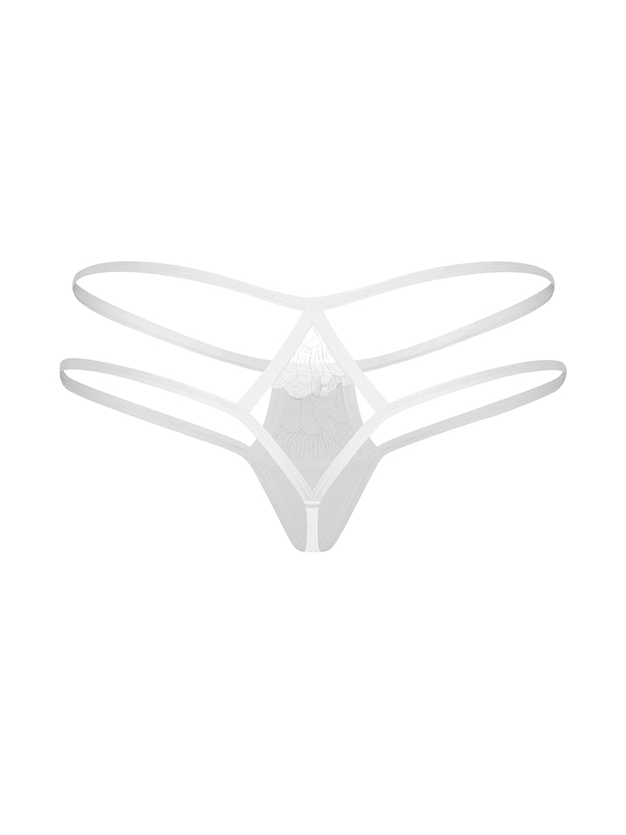Arrowel White Panties with Straps