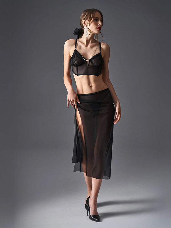 EXQUISITE by Obsessive Aurorium Black Top with Boning