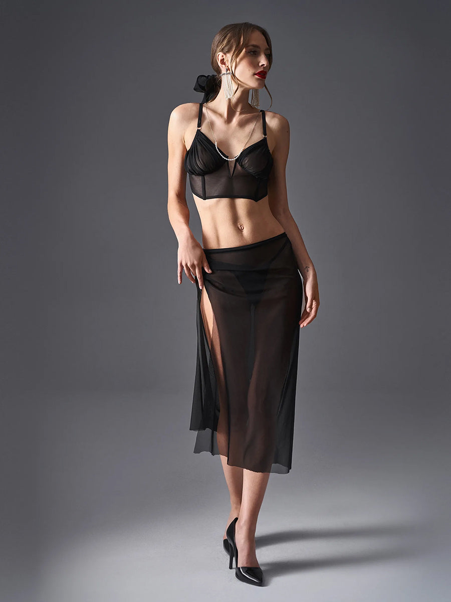 Aurorium Black Top with Boning