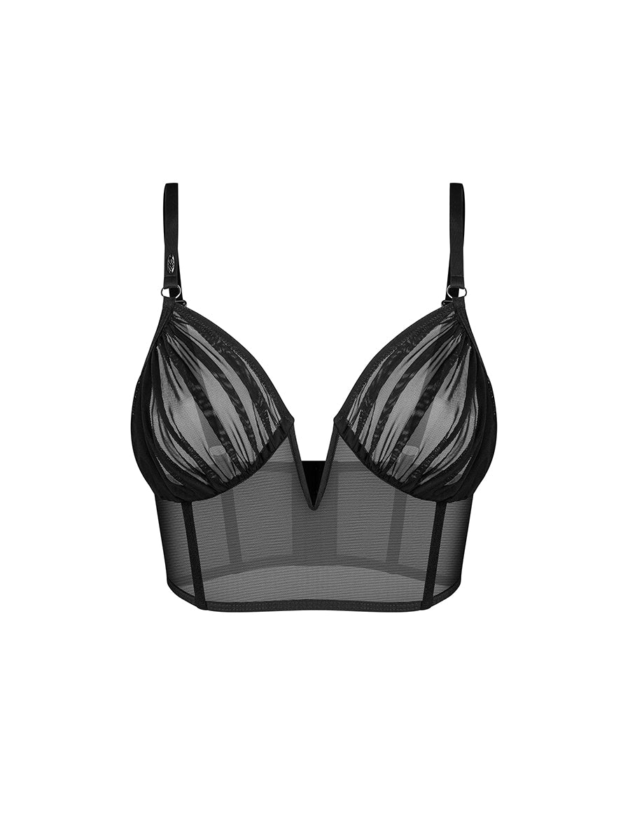 Aurorium Black Top with Boning