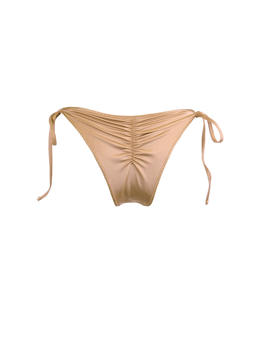 Axami golden sequined cheeky bikini bottom designed for glute contouring