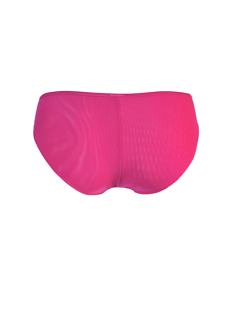 Axami fuchsia lace briefs designed with body-contouring European fabric and delicate lace placements