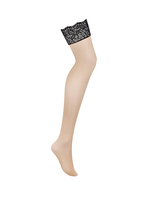 Obsessive Bellastia Stockings with Lace - Black