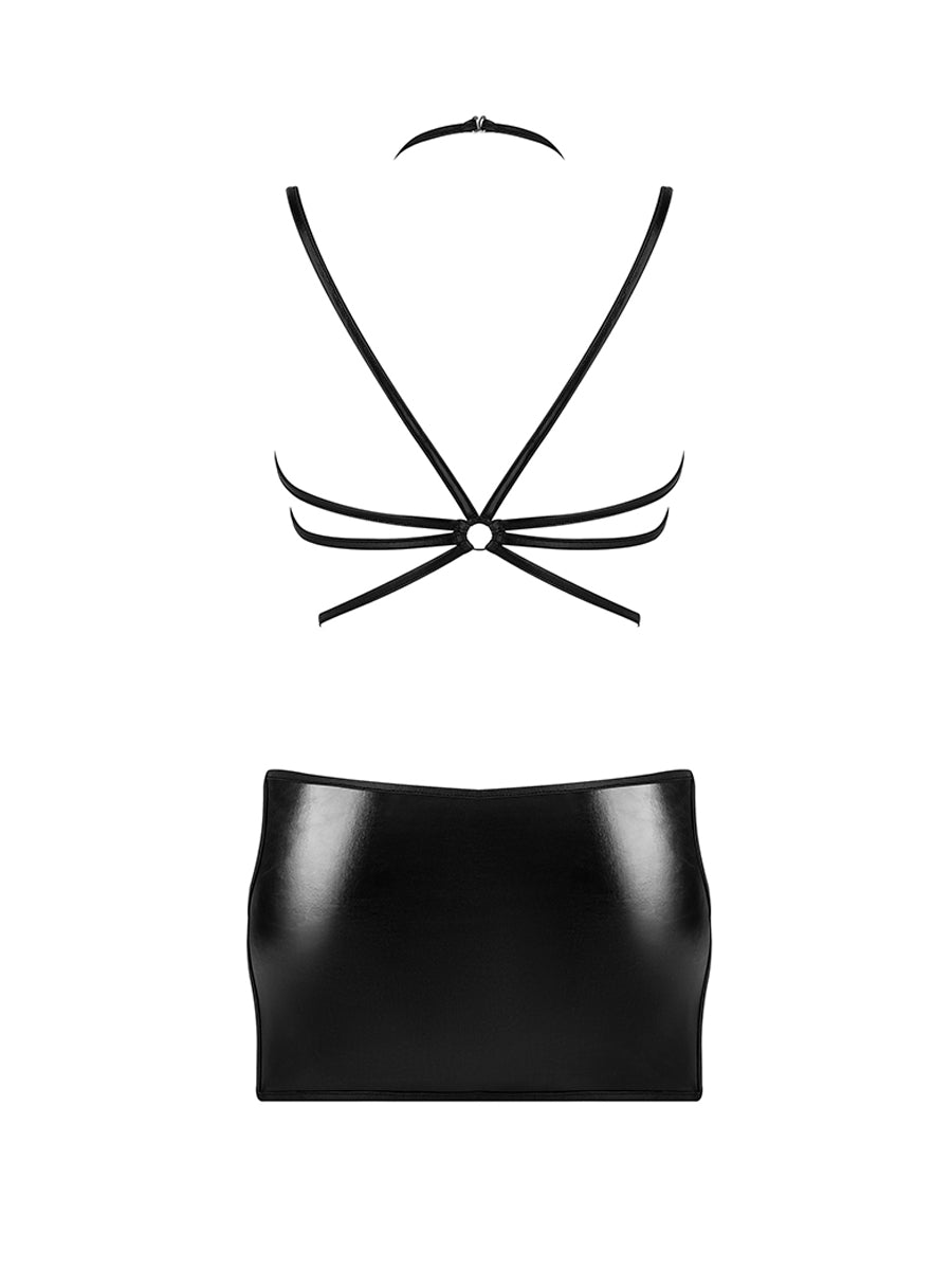 Eclipse Black Eco-Leather Dress