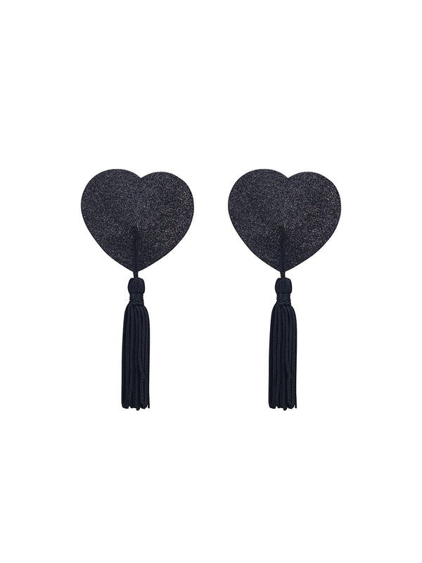 EXQUISITE by Obsessive Black Nipple Covers with Shimmering Effect