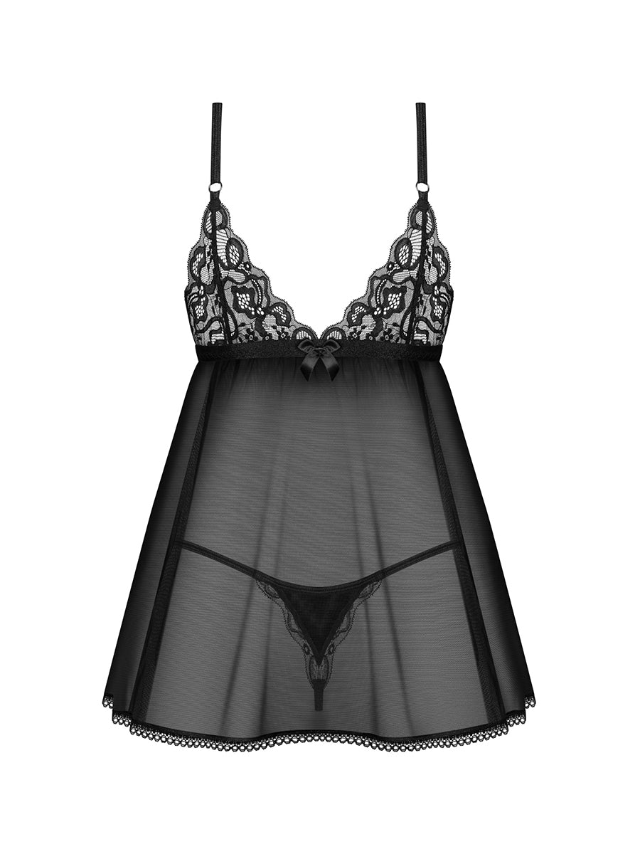 Blomentis Babydoll and Thong - Black